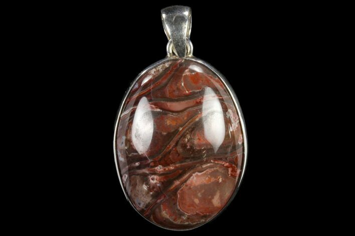 Fossil Cycad Cabochon Pendant - Sterling Silver #115301